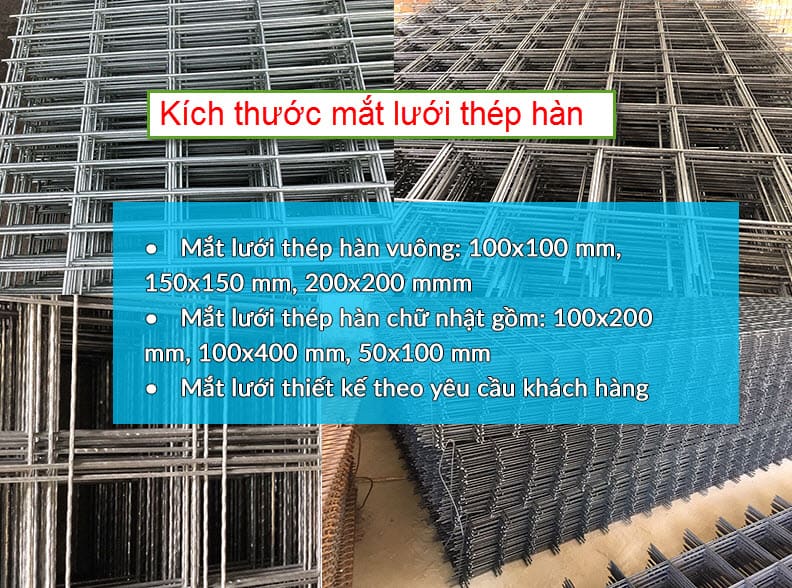 Kích thước mắt lưới thép hàn