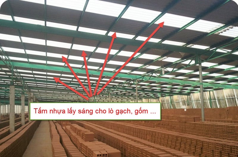 Tấm nhựa lấy sáng cho lò gạch